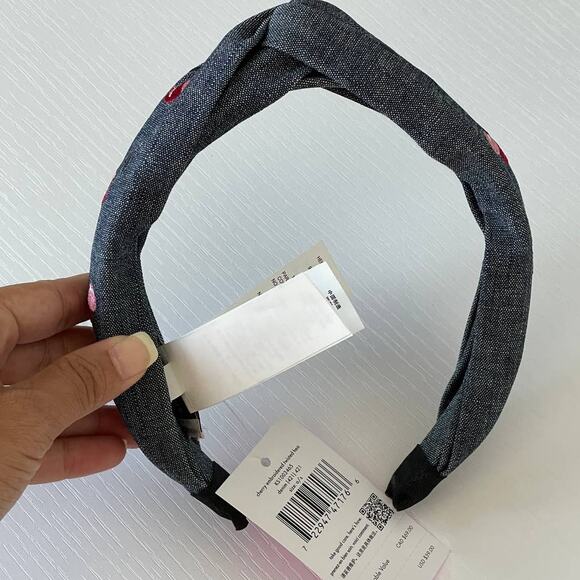 Kate Spade Cherry Denim Twisted Headband One size hair accessories